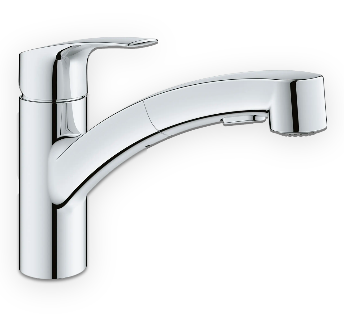 GROHE Eurosmart® Single-Handle Dual Spray Pull-Out Kitchen Faucet (Chrome)