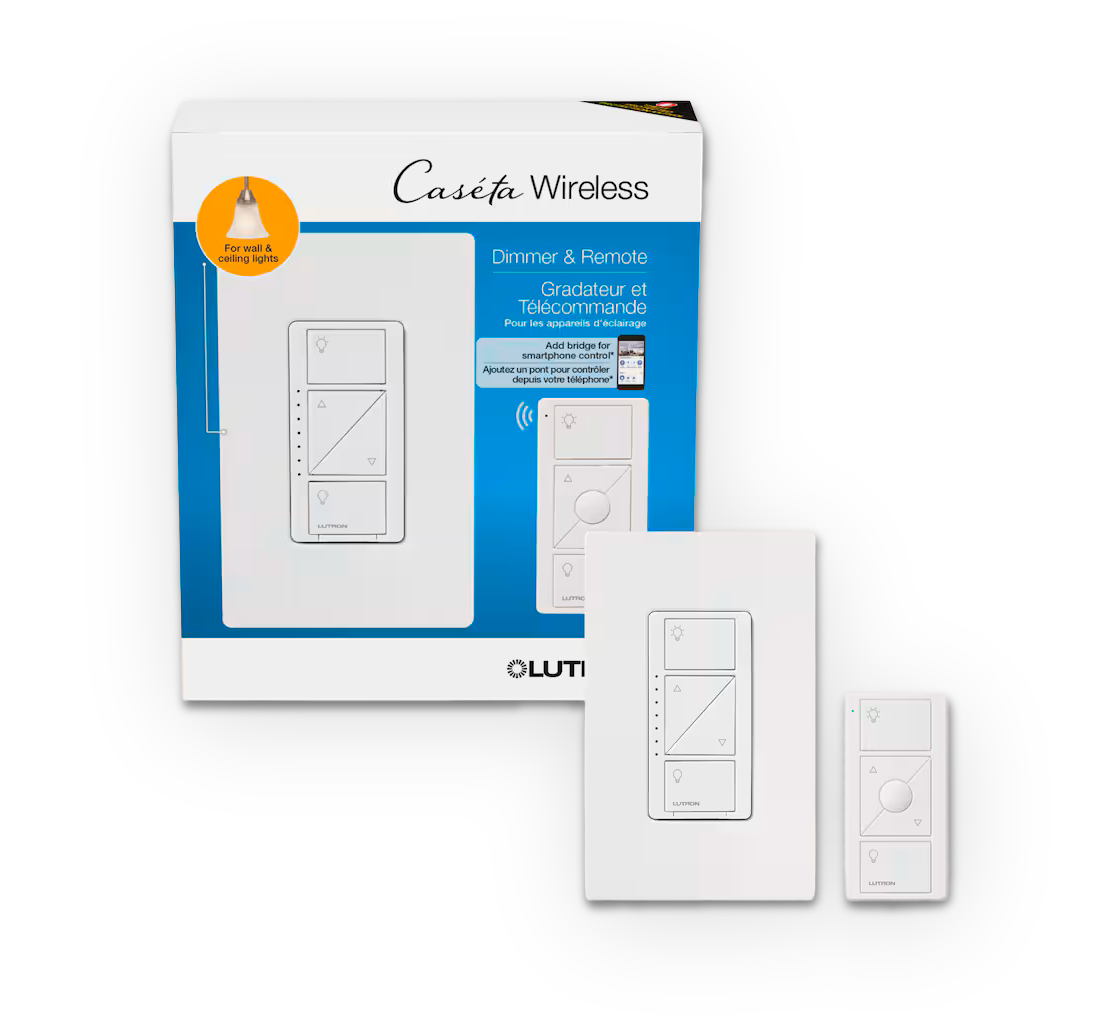 Lutron Caseta Wireless Lighting Dimmer Switch with Remote (White)