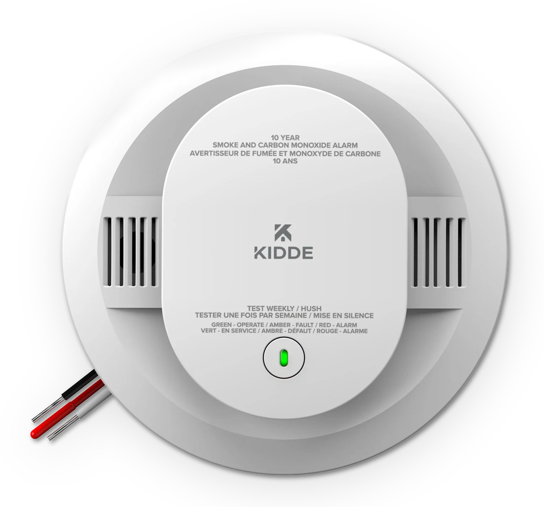 Kidde Hardwire Interconnect Smoke & CO Alarm with 10-Year Battery Backup and Voice Alerts (30CUA10-VCA)
