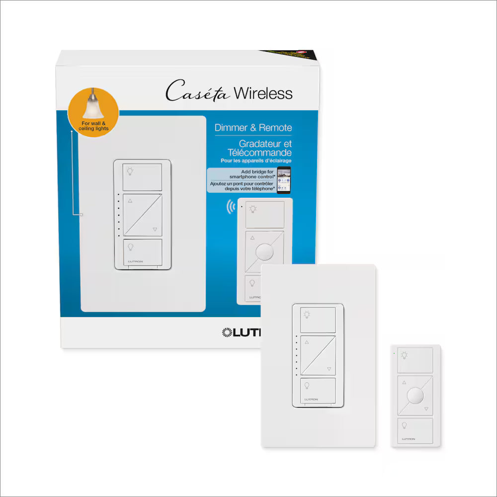 Lutron Caseta Wireless Lighting Dimmer Switch with Remote (White)