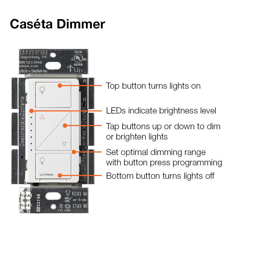 Lutron Caseta Wireless Lighting Dimmer Switch with Remote (White)