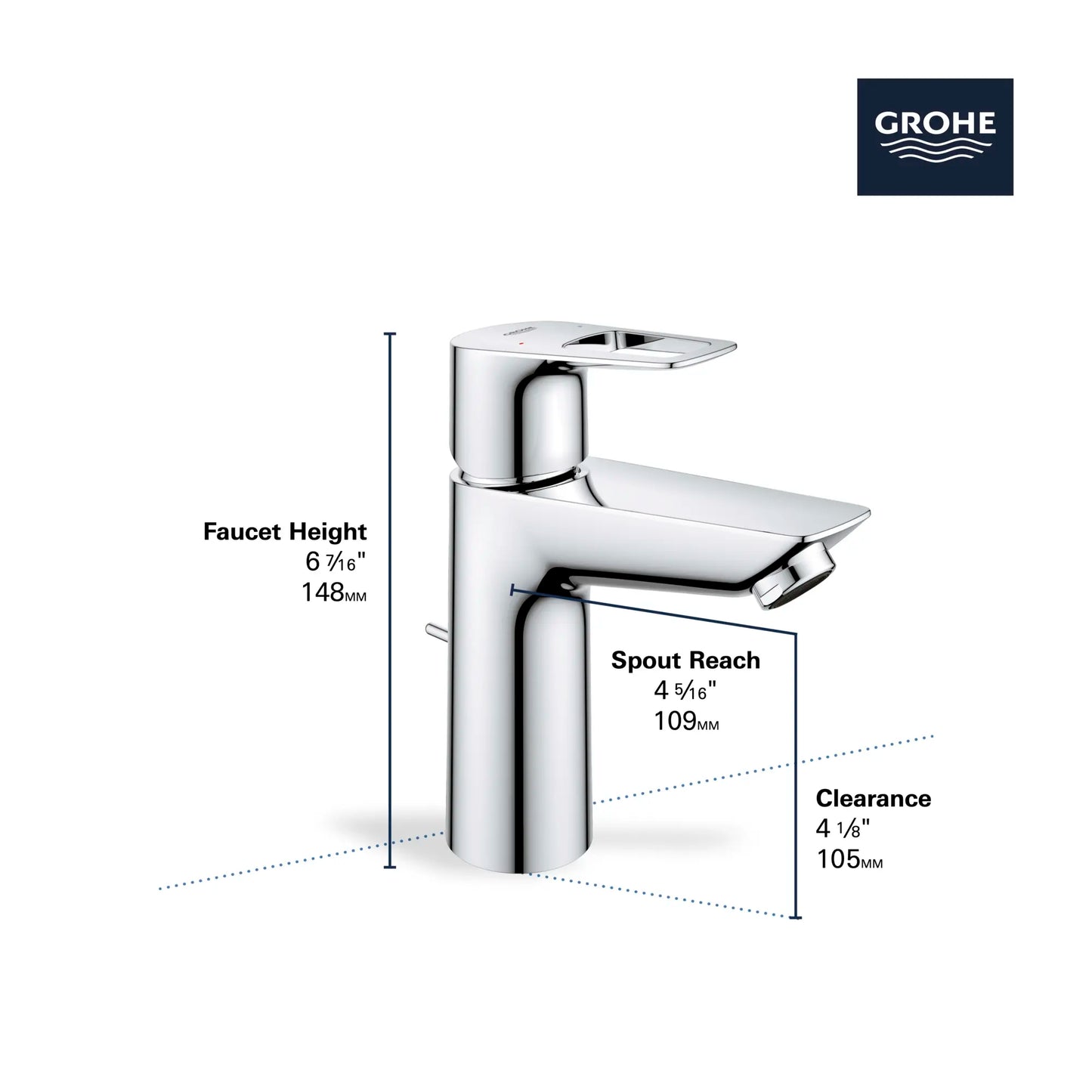 GROHE Bauloop Single-Handle M-Size Bathroom Faucet