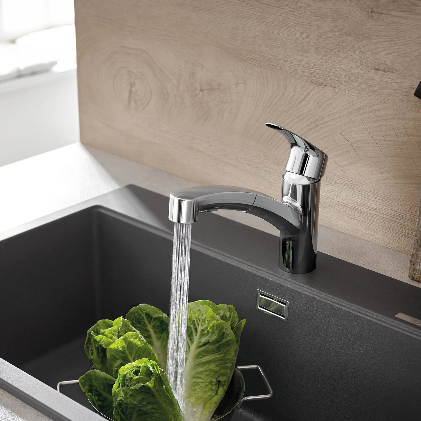 GROHE Eurosmart® Single-Handle Dual Spray Pull-Out Kitchen Faucet (Chrome)
