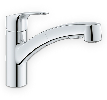 GROHE Eurosmart® Single-Handle Dual Spray Pull-Out Kitchen Faucet (Chrome)