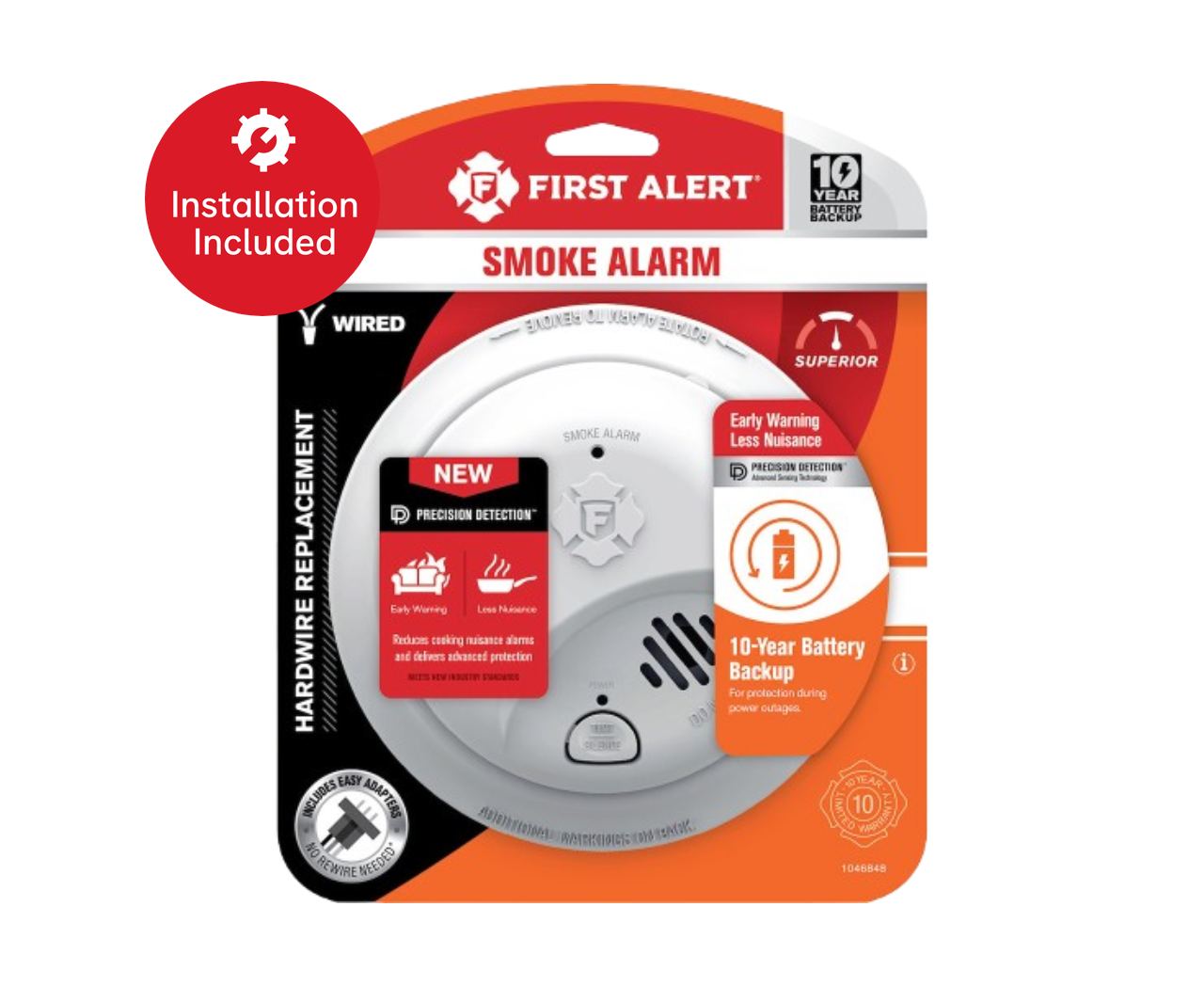 First Alert Hardwire Interconnect Smoke Alarm with 10-Year Battery Bac ...