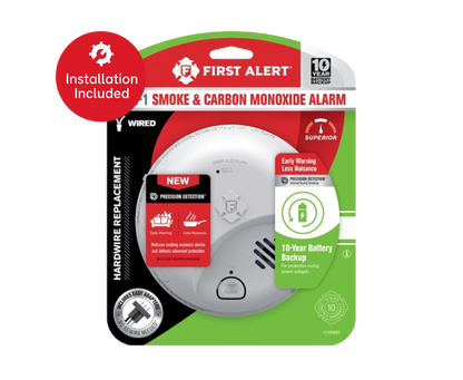 First Alert Hardwire Interconnect Smoke & CO Alarm with 10-Year Sealed Lithium Battery Backup (SMICO105-AC)