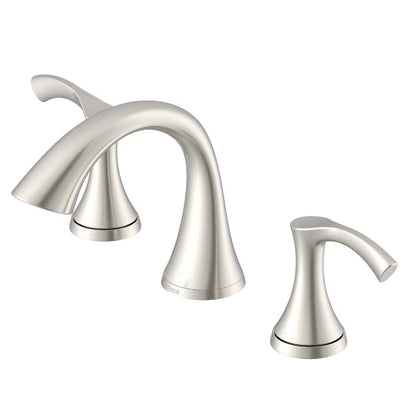 Gerber Antioch® Two Handle Widespread Bathroom Faucet with Metal Touch-Down Drain (Brushed Nickel)