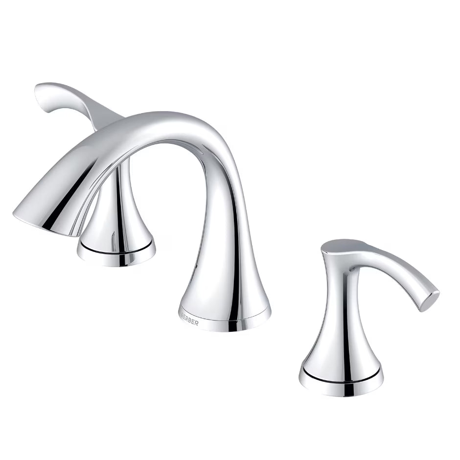Gerber Antioch® Two Handle Widespread Bathroom Faucet with Metal Touch-Down Drain (Chrome)