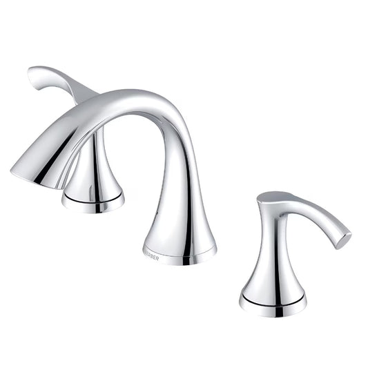 Gerber Antioch® Two Handle Widespread Bathroom Faucet with Metal Touch-Down Drain (Chrome)