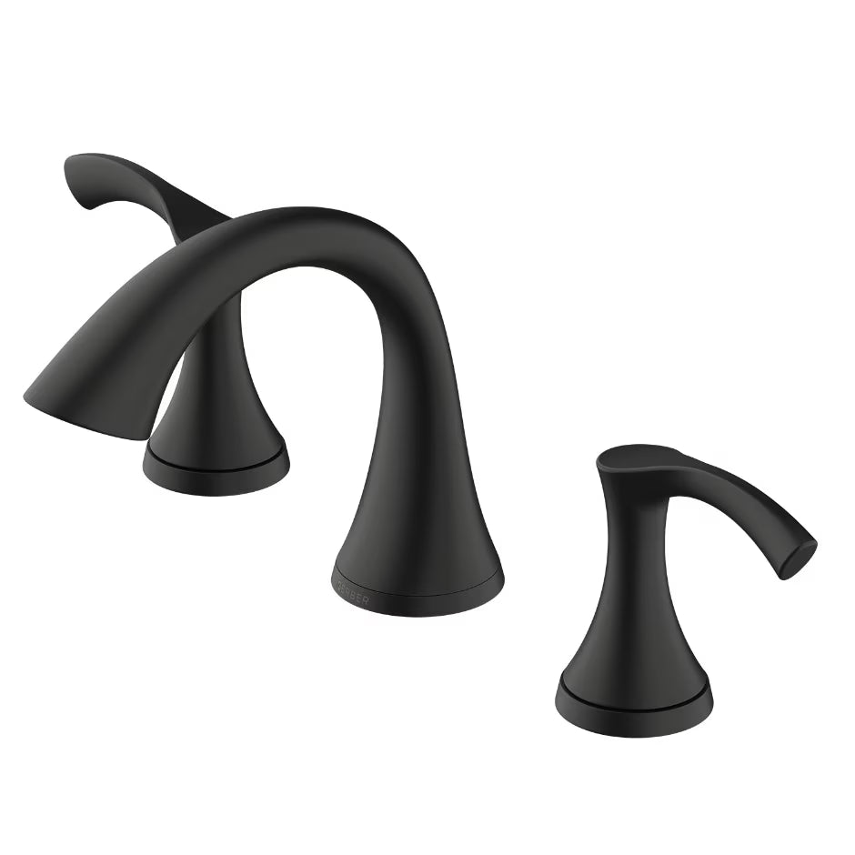 Gerber Antioch® Two Handle Widespread Bathroom Faucet with Metal Touch-Down Drain (Matte Black)