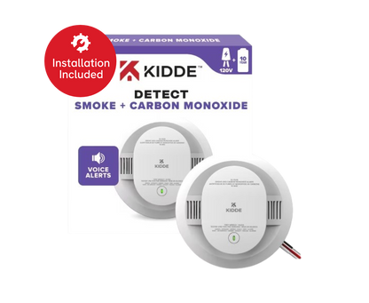 Kidde Hardwire Interconnect Smoke & CO Alarm with 10-Year Battery Backup and Voice Alerts (30CUA10-VCA)