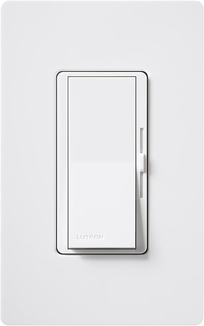Lutron Diva LED+ Dimmer Switch for Dimmable LED/Halogen/Incandescent Bulbs, Single-Pole or 3-Way (White)