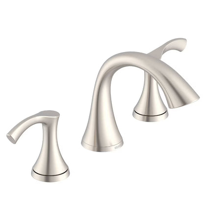 Gerber Antioch® Two Handle Widespread Bathroom Faucet with Metal Touch-Down Drain (Brushed Nickel)