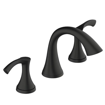 Gerber Antioch® Two Handle Widespread Bathroom Faucet with Metal Touch-Down Drain (Matte Black)