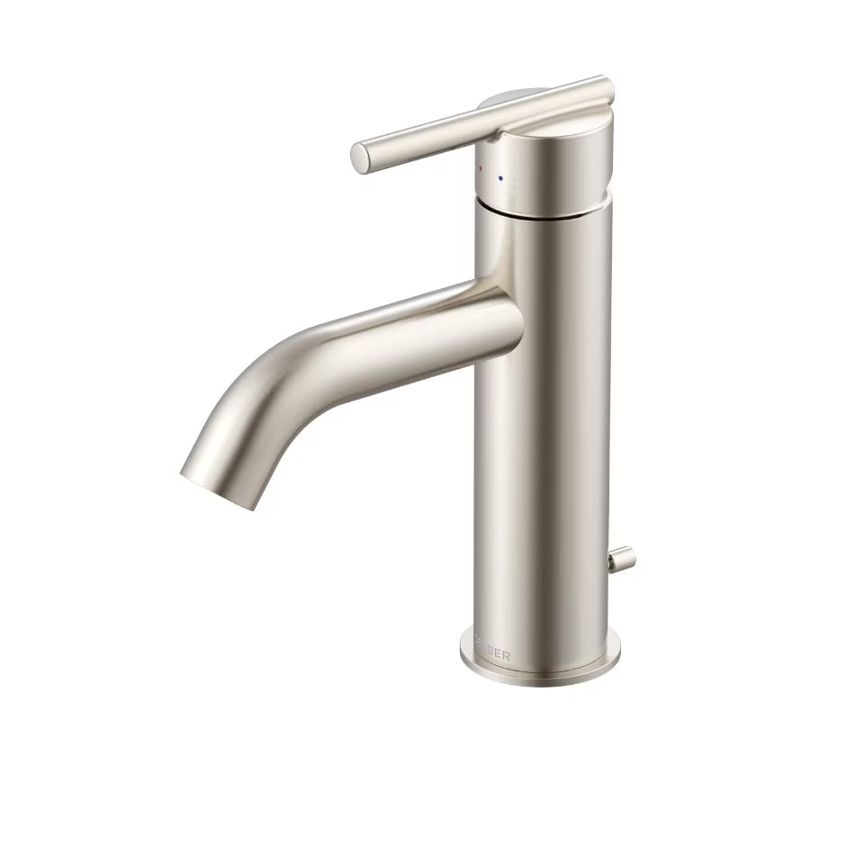 Gerber Parma® Single Handle Bathroom Faucet with Metal Pop-Up Drain & Plate (Brushed Nickel)