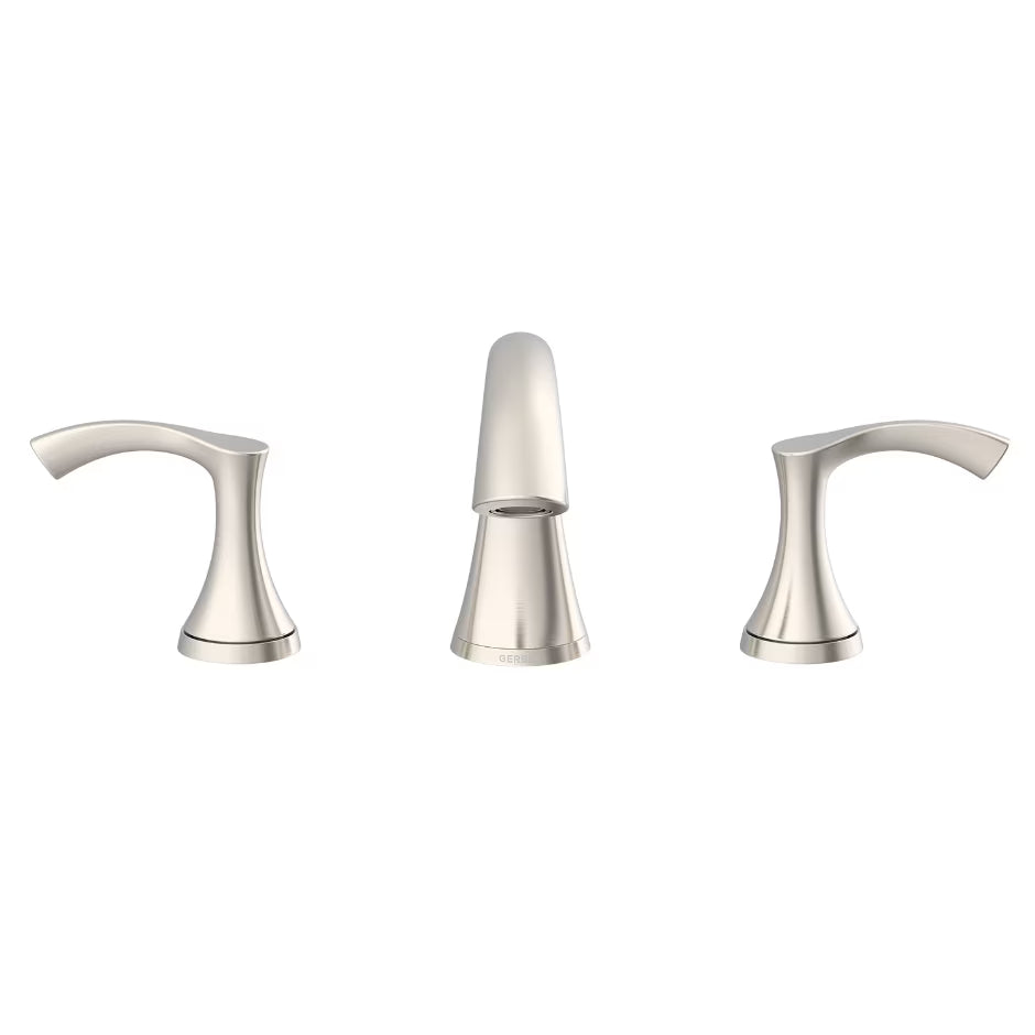Gerber Antioch® Two Handle Widespread Bathroom Faucet with Metal Touch-Down Drain (Brushed Nickel)