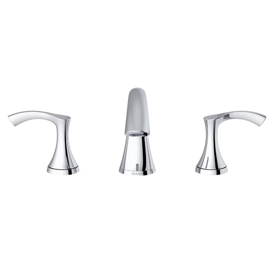 Gerber Antioch® Two Handle Widespread Bathroom Faucet with Metal Touch-Down Drain (Chrome)