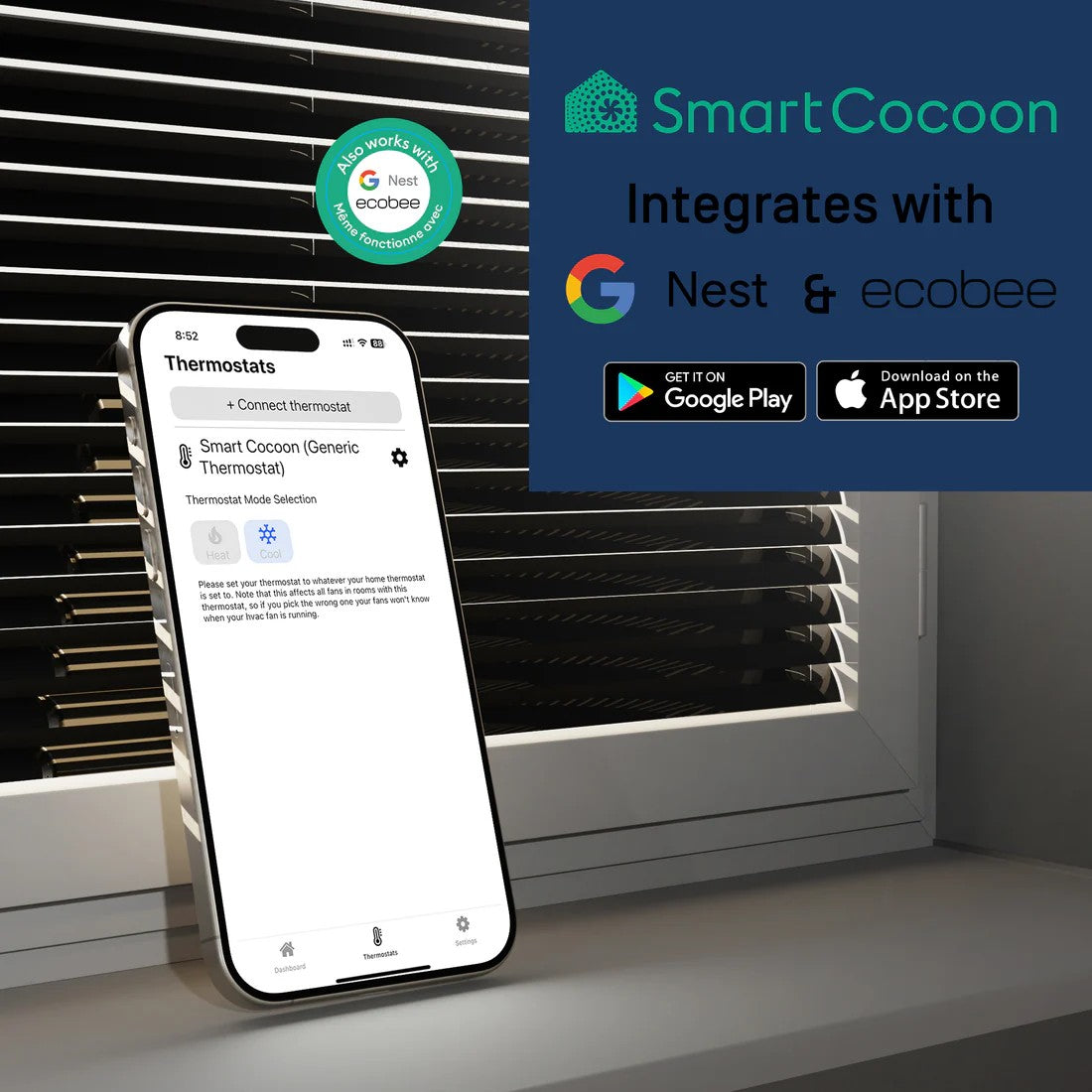 SmartCocoon Smart Vent / Register Booster Fan For 3x10 and 4x10 Vents