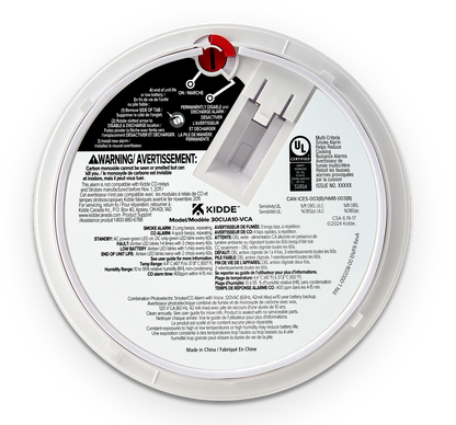 Kidde Hardwire Interconnect Smoke & CO Alarm with 10-Year Battery Backup and Voice Alerts (30CUA10-VCA)