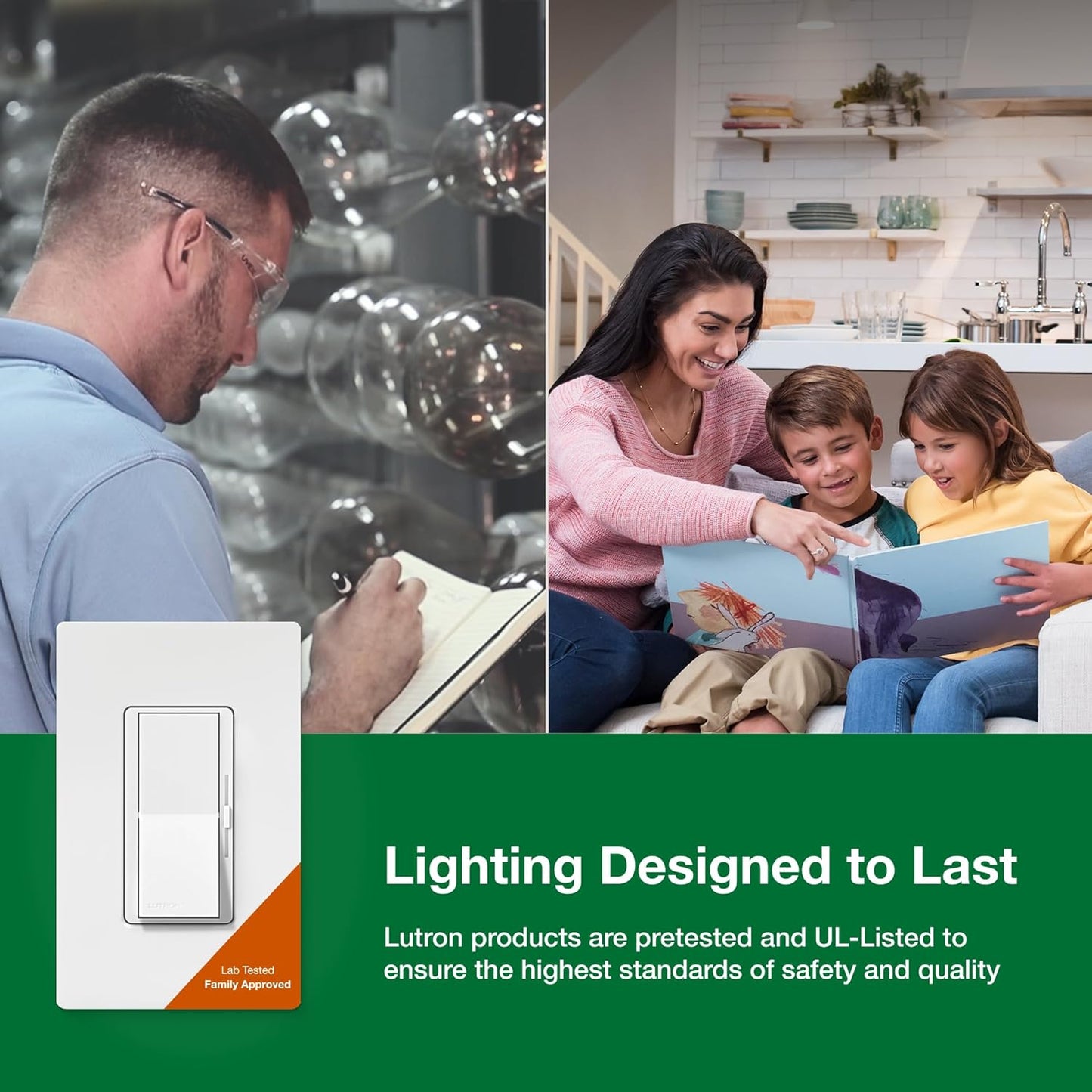 Lutron Diva LED+ Dimmer Switch for Dimmable LED/Halogen/Incandescent Bulbs, Single-Pole or 3-Way (White)